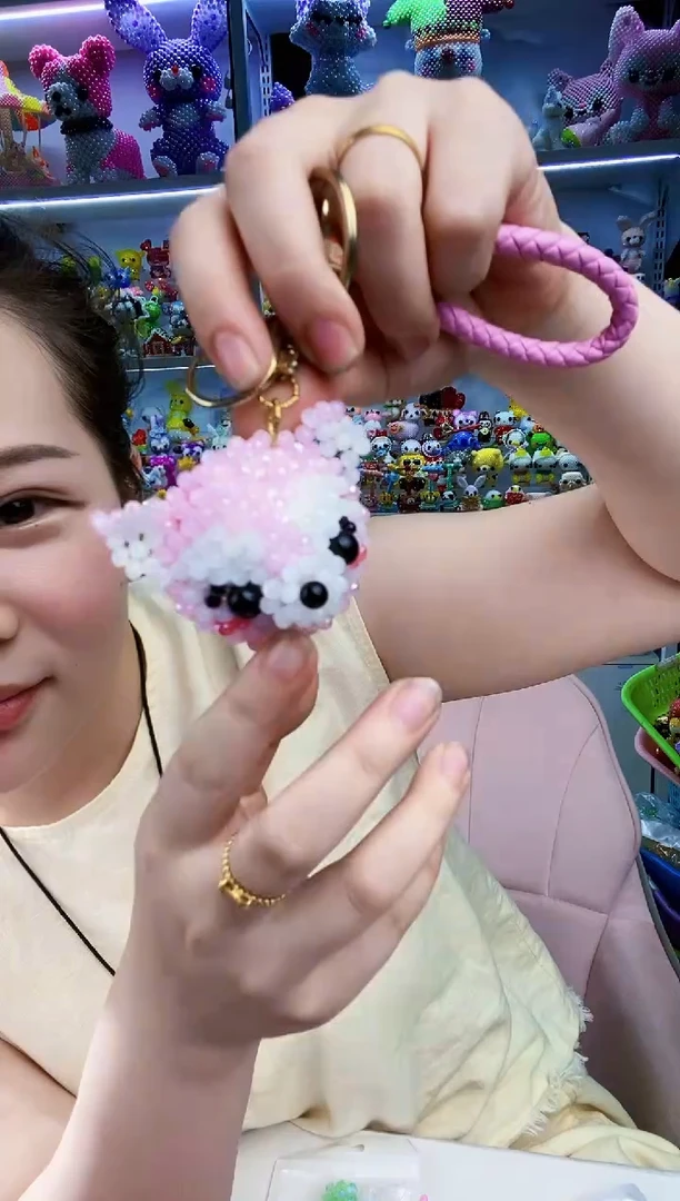 玻璃16135 水晶挂件材料包送镜子皮绳玲娜贝尔