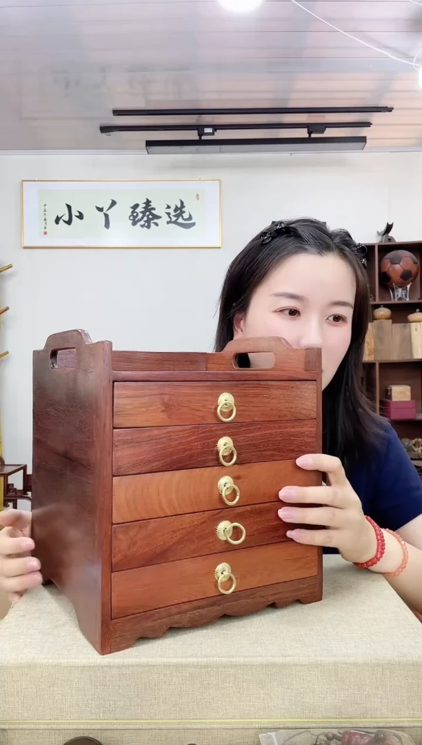 乌木类端景台 239缅花五层茶饼盒子木木木