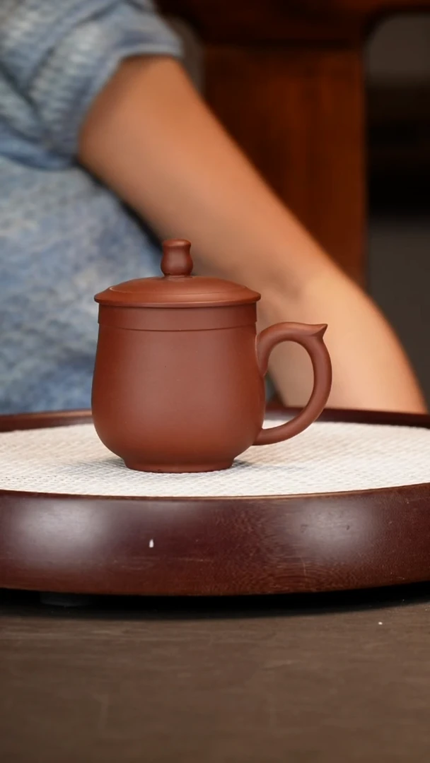 紫砂茶杯底槽清盖杯