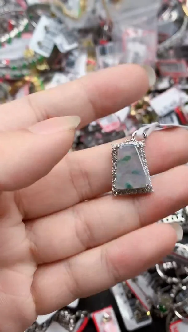 银S925镶嵌戒指翡翠天然A货缅甸翡翠