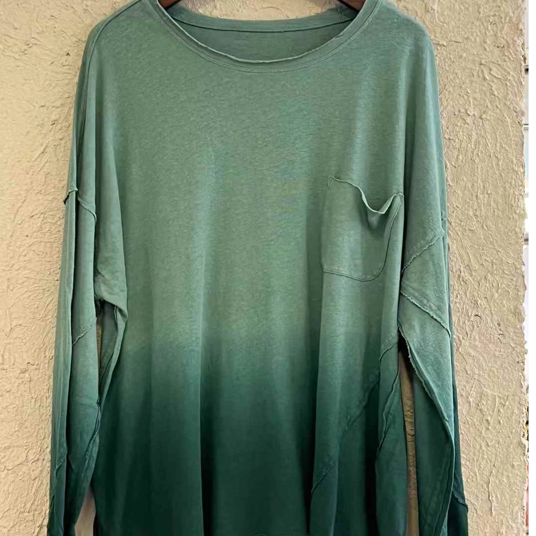 【大漂亮推荐】麻依者2025年新款休闲百搭复古时尚渐变色打底衫#072