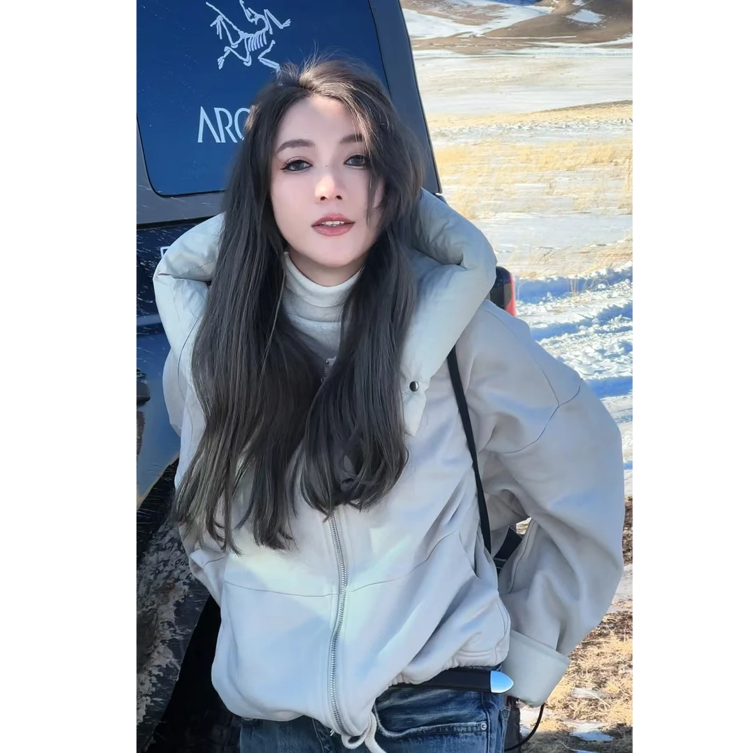 AMAZING IN | 1oo%棉 | 时尚羽绒拼接连帽外套女 A240907-JY-2656