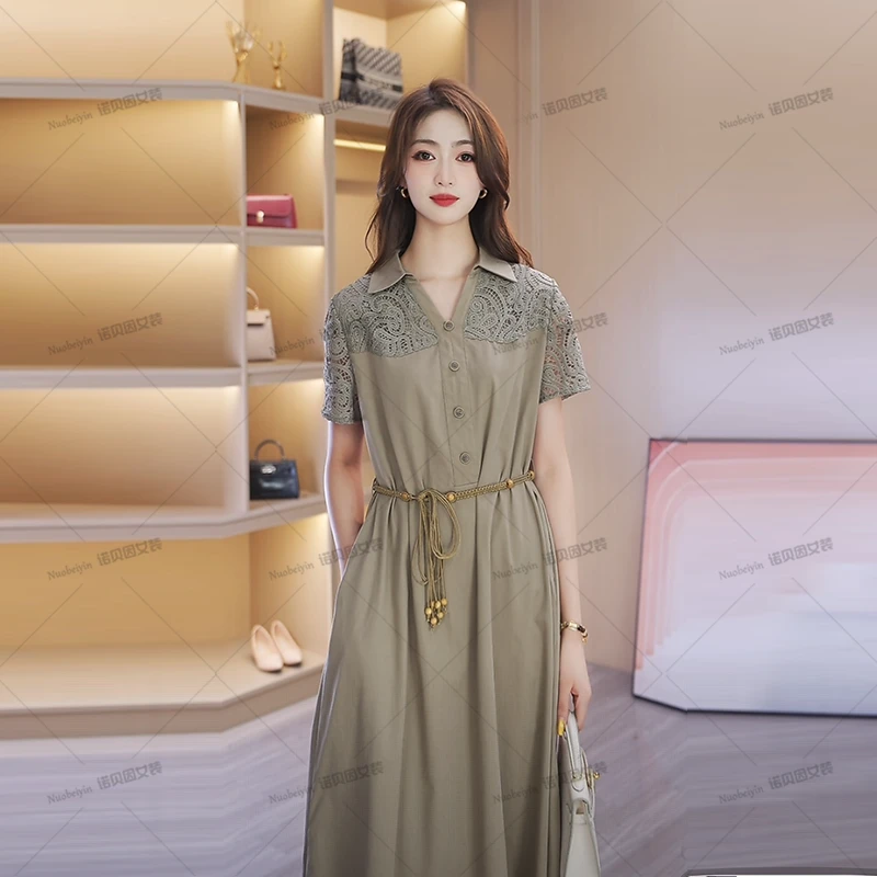 nuobeiyin/诺贝因夏季新款收腰显瘦时尚气质连衣裙 NNBY660822