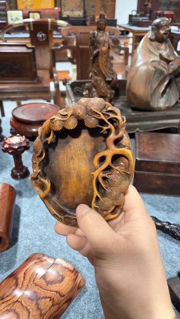【闪购商品】木典藏老郑木器黄杨笔洗