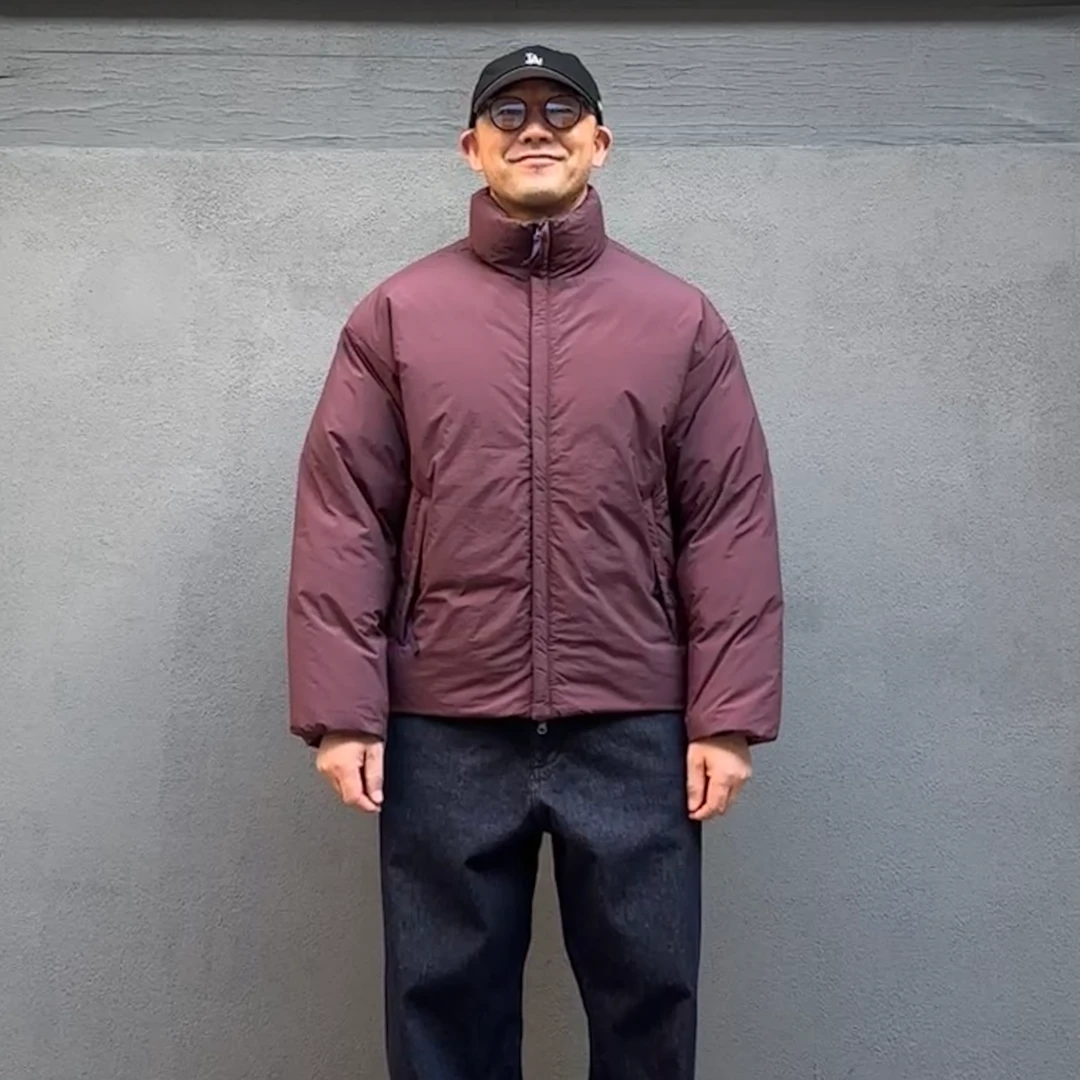 90白鸭绒简约型阔版立领羽绒服美拉德色系双开拉链冬季保暖羽绒衣