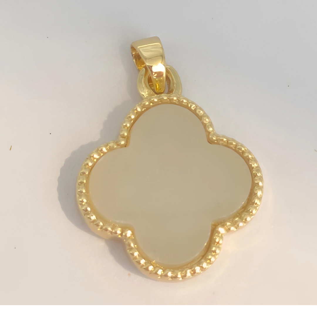 高定珠宝和田玉四叶草吊坠XD83设计款百搭-合金