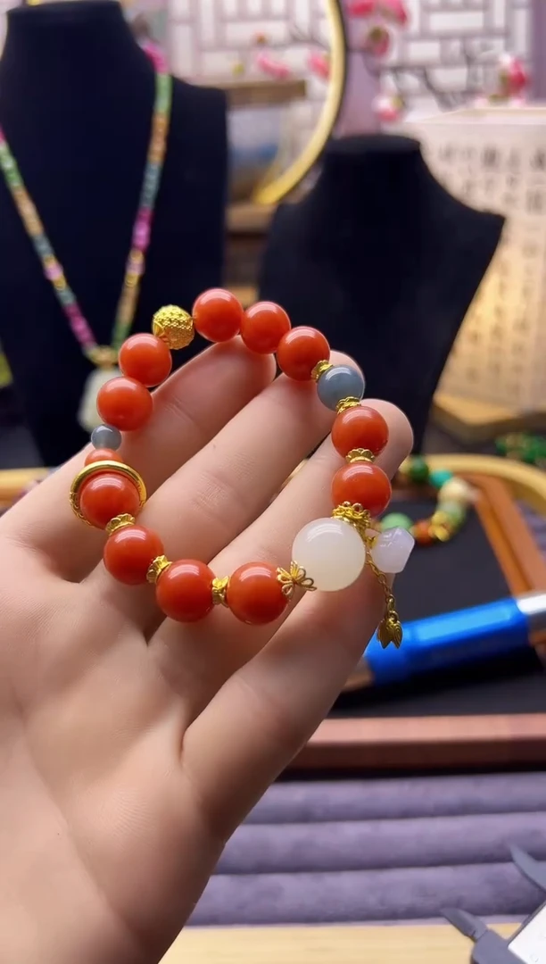 【闪购商品】翡翠手链14K金镶嵌s160