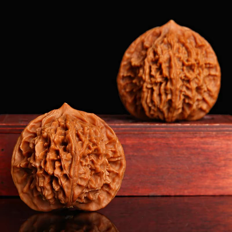 文玩核桃手把件磨盘将军帮盘山白狮子