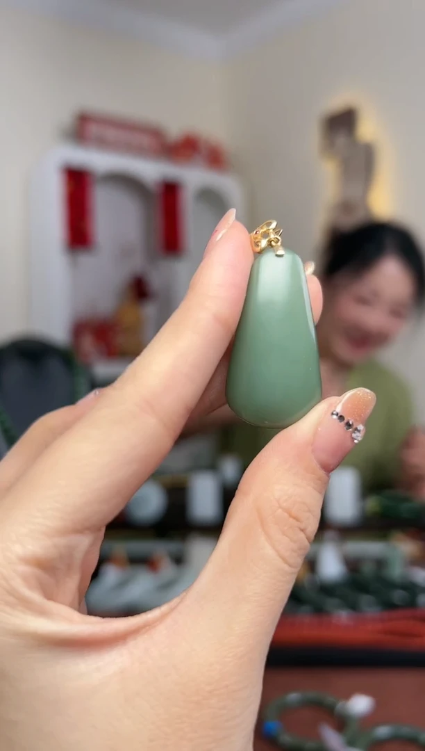 【闪购商品】和田玉颈饰18K金镶嵌D3- 35*18*6