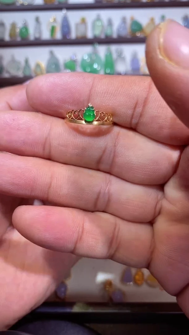 吊坠(不含链)18K金镶嵌翡翠111111111