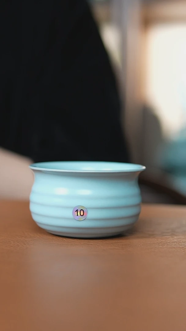 瓷片仿古宋臻釉炫纹钱袋子杯一级礼盒