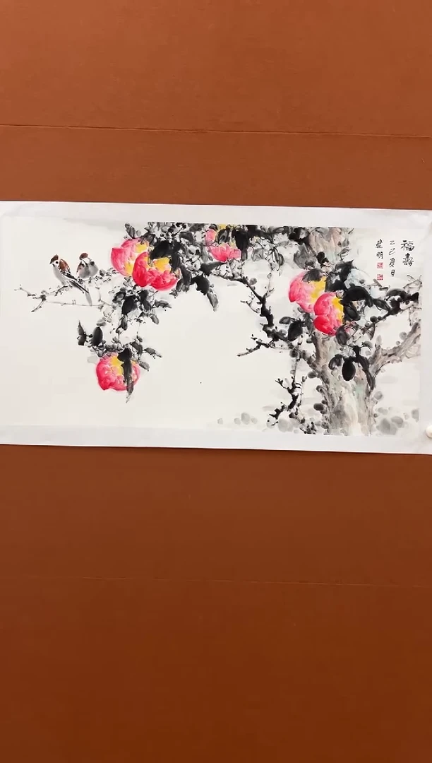 国画童建明三尺整张花鸟