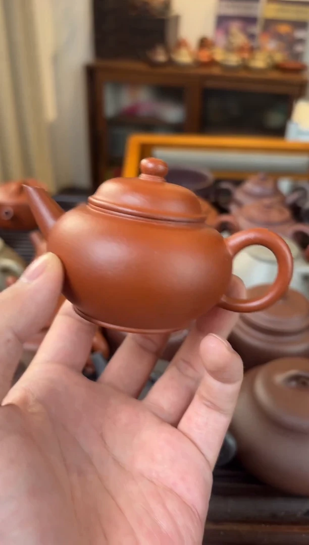 茶壶紫砂s*伟黄龙山朱泥微瑕水平100cc
