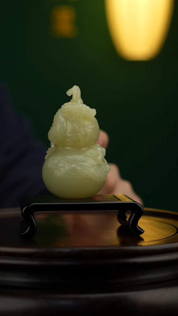 玉【青龙福禄葫芦】天然玉石摆件