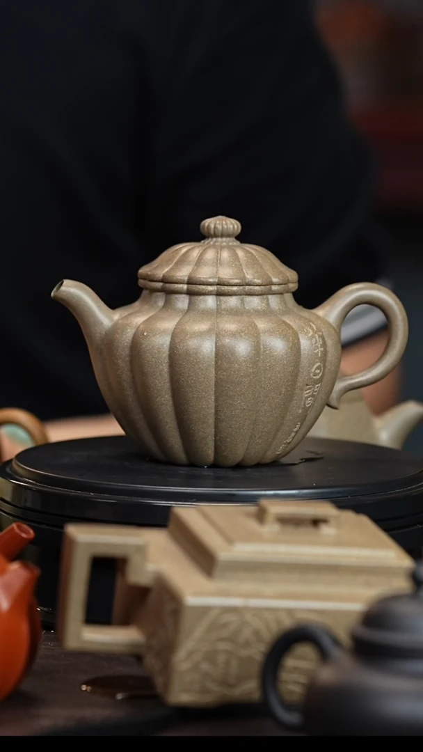 茶壶紫砂蟹壳青高端筋文器紫砂壶高端