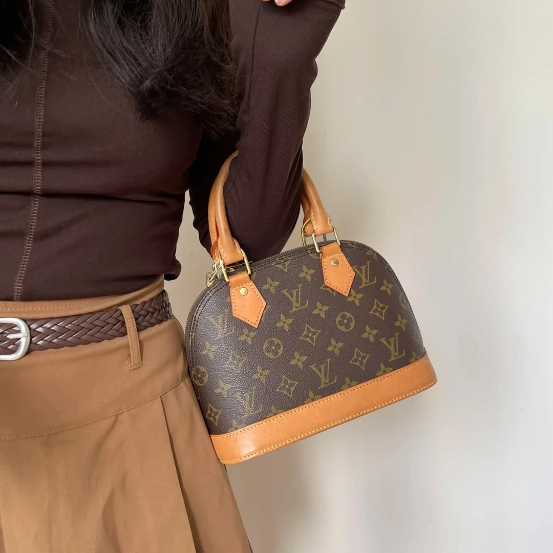 修复品LouisVuitton/路易威登经典老花贝壳bb手提腕挎包