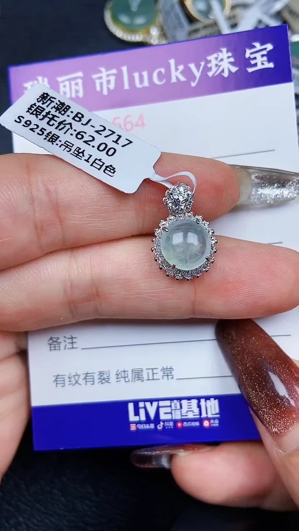 颈饰银S925镶嵌翡翠1664