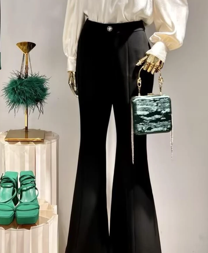 OMG版型绝了喇叭裤不褪色高腰春夏秋休闲裤直筒裤常规款透气法式