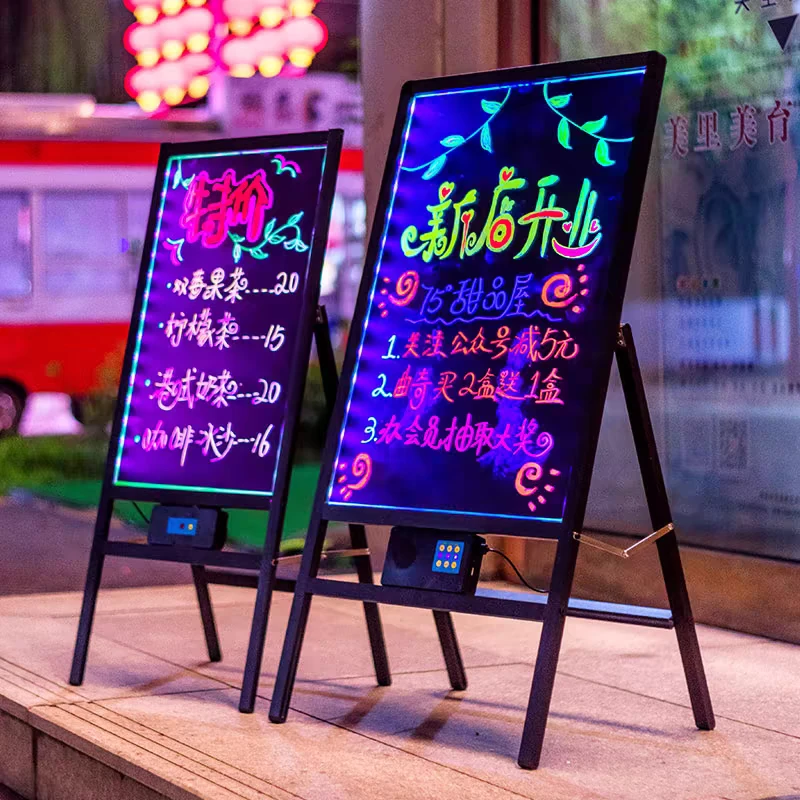 荧光板 广告板摆摊展示牌led发光小黑板广告牌电子发光字招牌商用