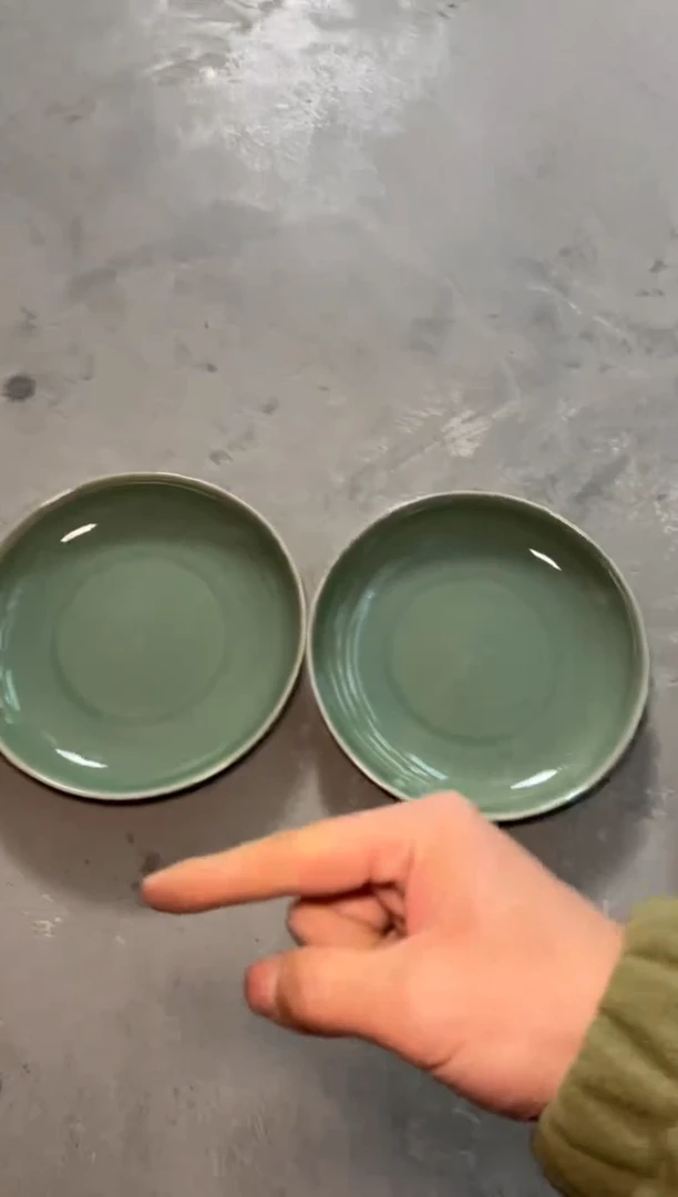 瓷瑕疵素面盘2只