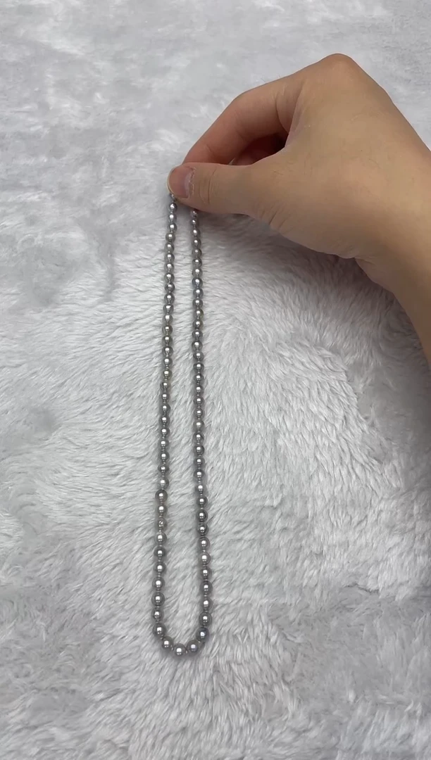 项链银S925镶嵌海水珍珠AK真多麻5-5.5mm