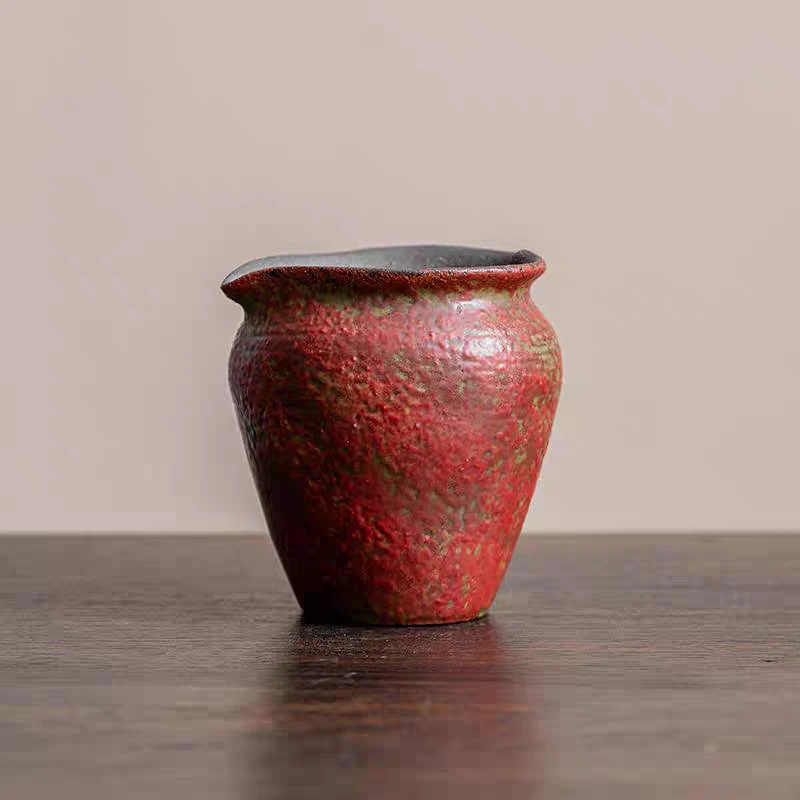 云觉坊老岩泥赭石釉公道杯 高档茶水分离杯岩矿釉家用女士分茶器