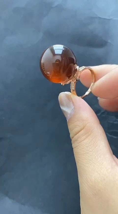 未镶嵌琥珀裸石戒指