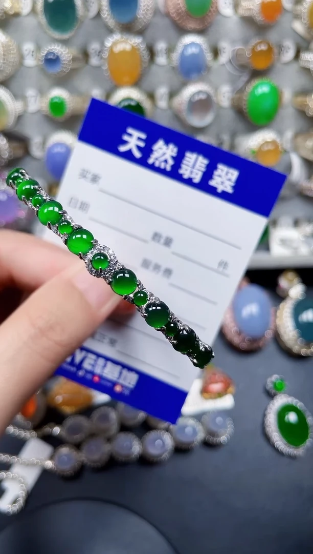 银S925镶嵌手镯翡翠83