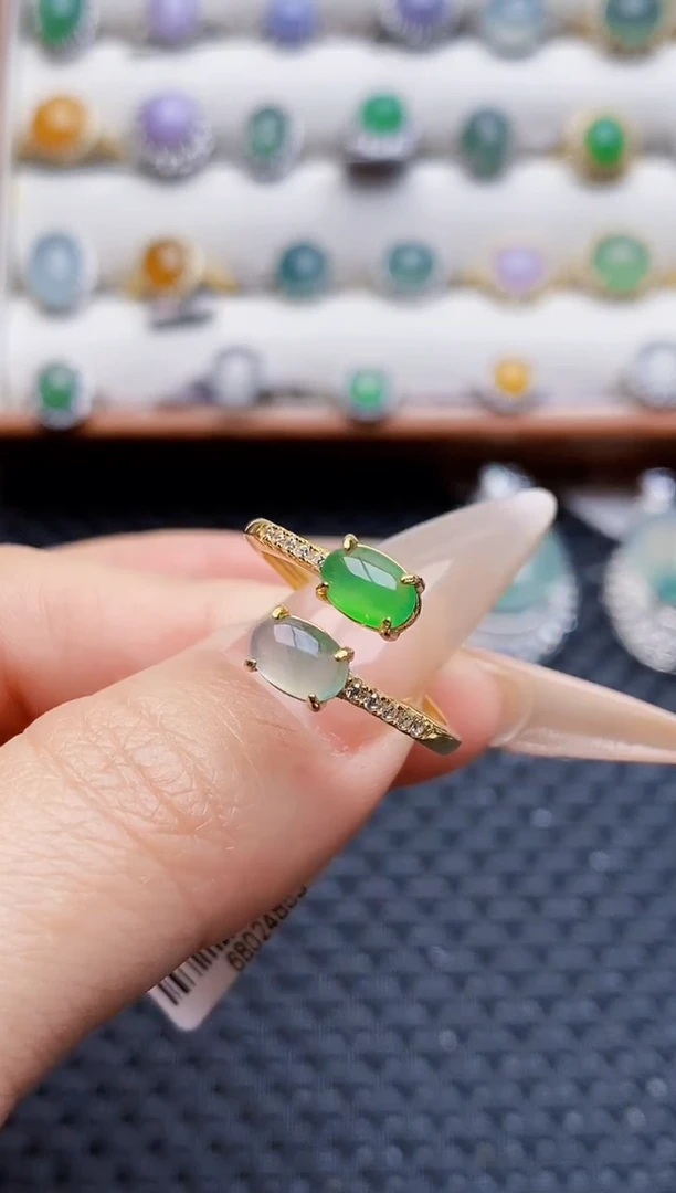 银S925镶嵌戒指翡翠9240