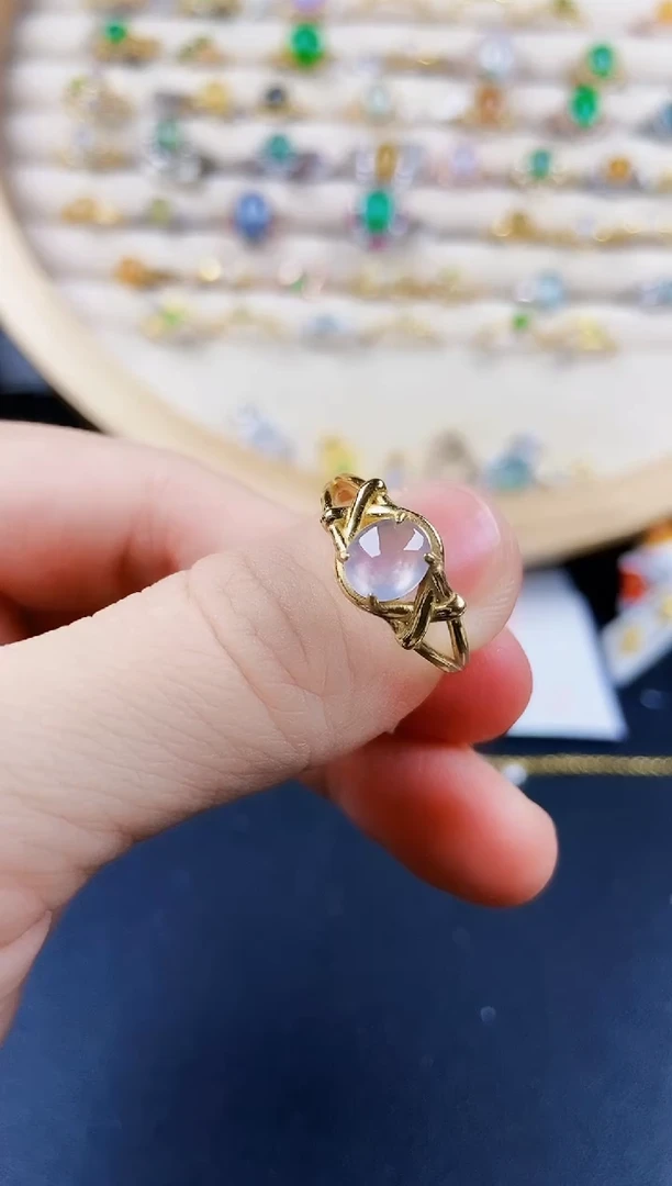 翡翠戒指银S925镶嵌456789