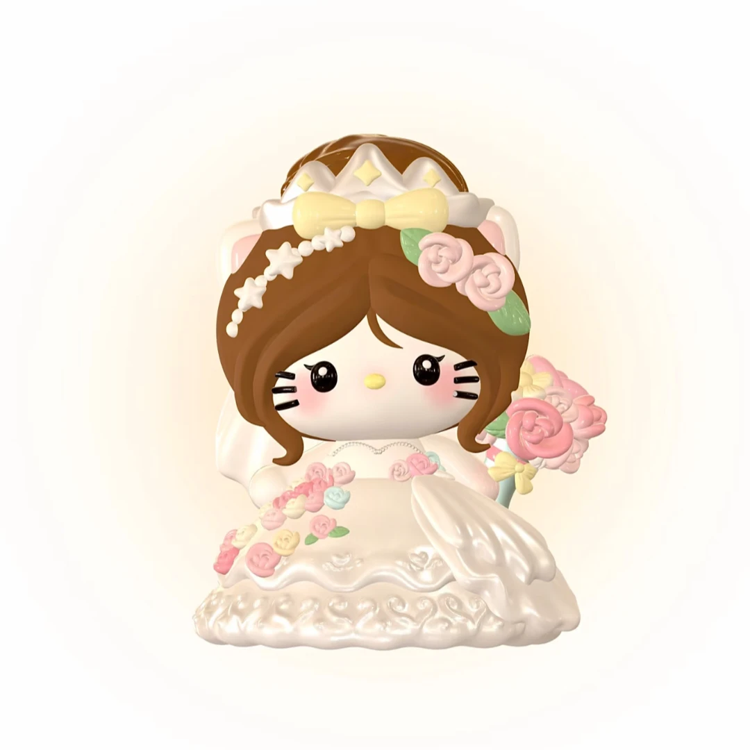 HelloKitty变装婚纱kt石膏娃娃涂色绘画diy摆件玩具