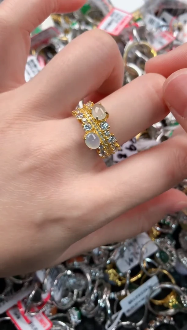 银S925镶嵌戒指翡翠111   1