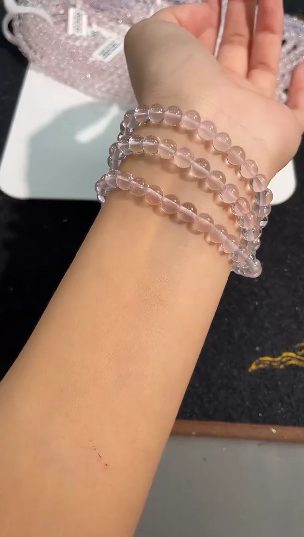 未镶嵌手链水晶5号莫粉三圈手链