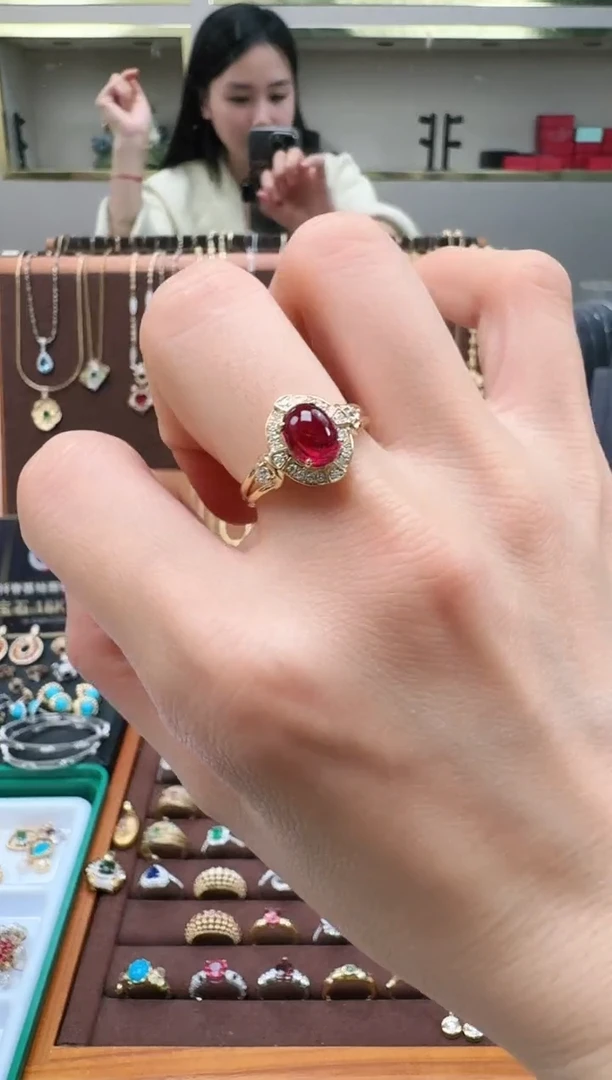 【闪购商品】碧玺戒指18K金镶嵌碧玺