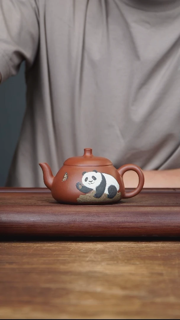 茶壶紫砂160ml 泥绘全手无尘 家藏清水泥