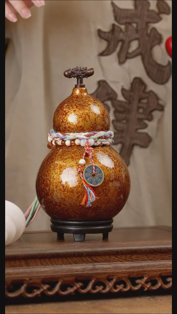 360号精品天然大漆工艺防渗内胆酒葫芦~