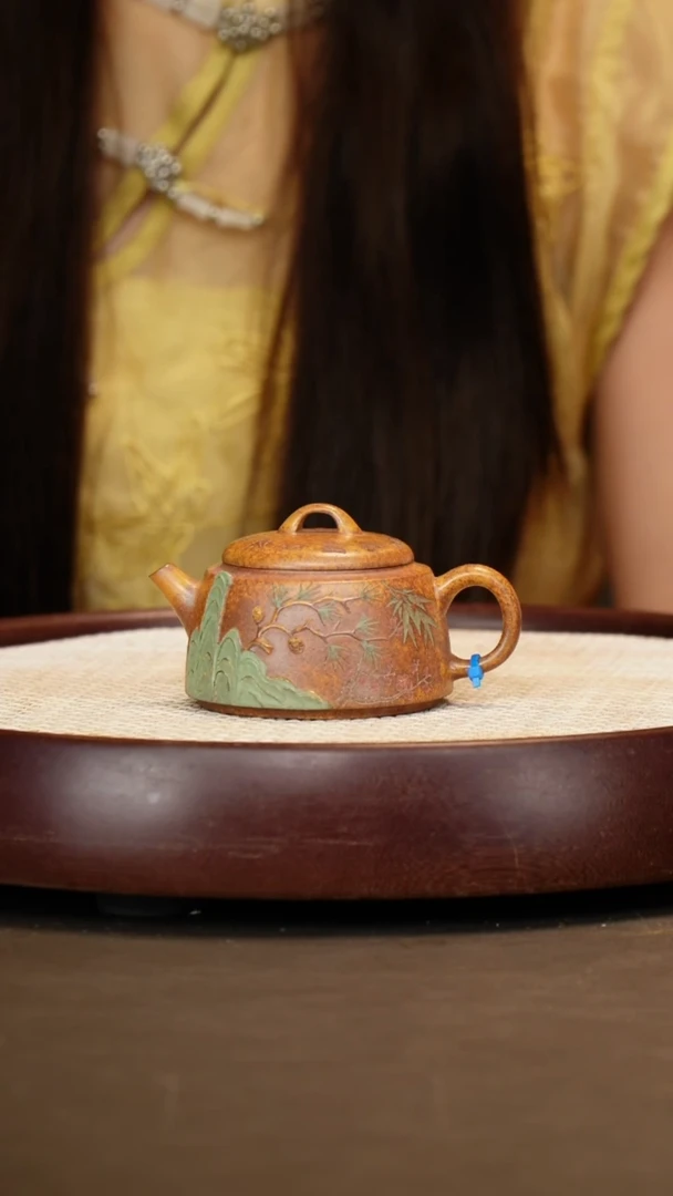 茶壶紫砂【庄根娣】黄金砂古法烧古钟  200CC