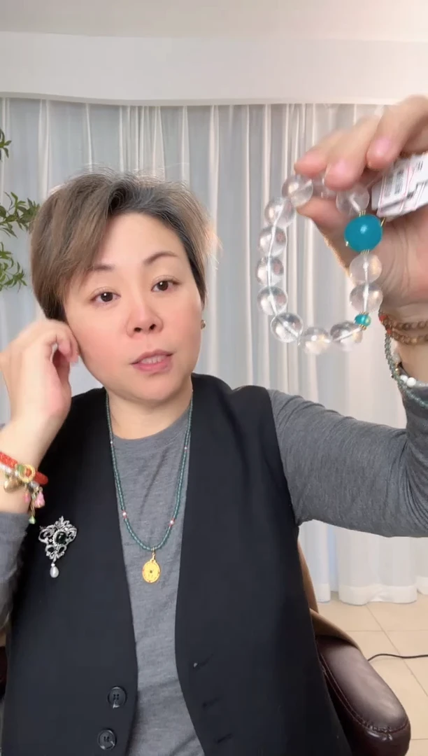 银S925镶嵌手串水晶白幽灵