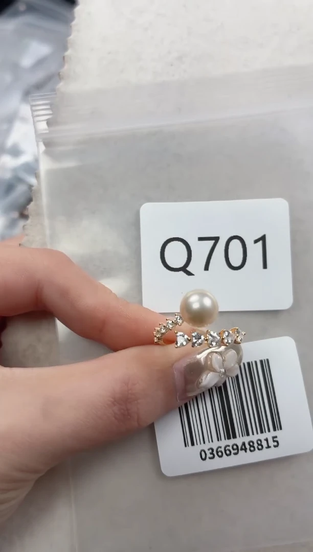 银S925镶嵌戒指海水珍珠q701