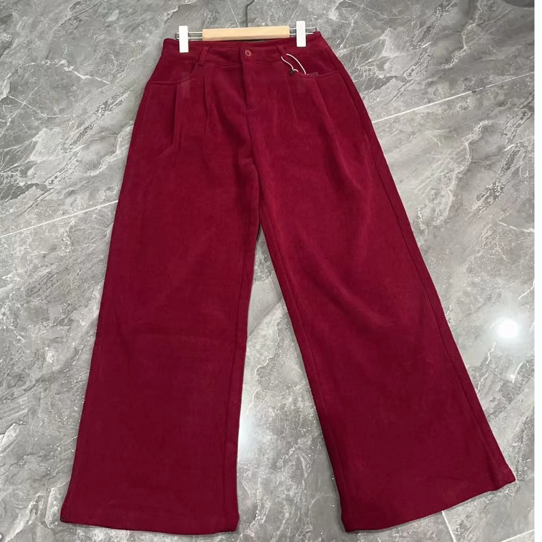 2025秋冬新款加绒休闲裤时尚直筒显瘦垂感女裤511款裤长100