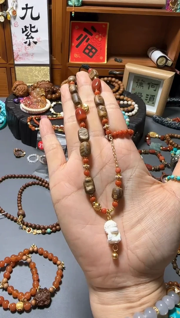 【闪购商品】非洲檀香无事牌项链成品