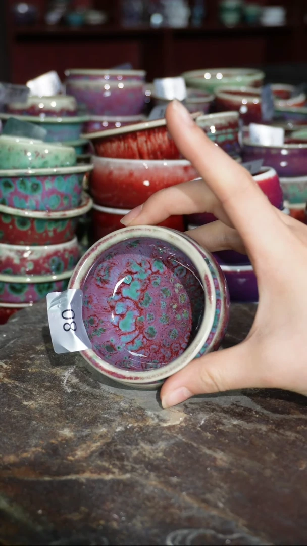 摆件陶精品窑变钧瓷茶器