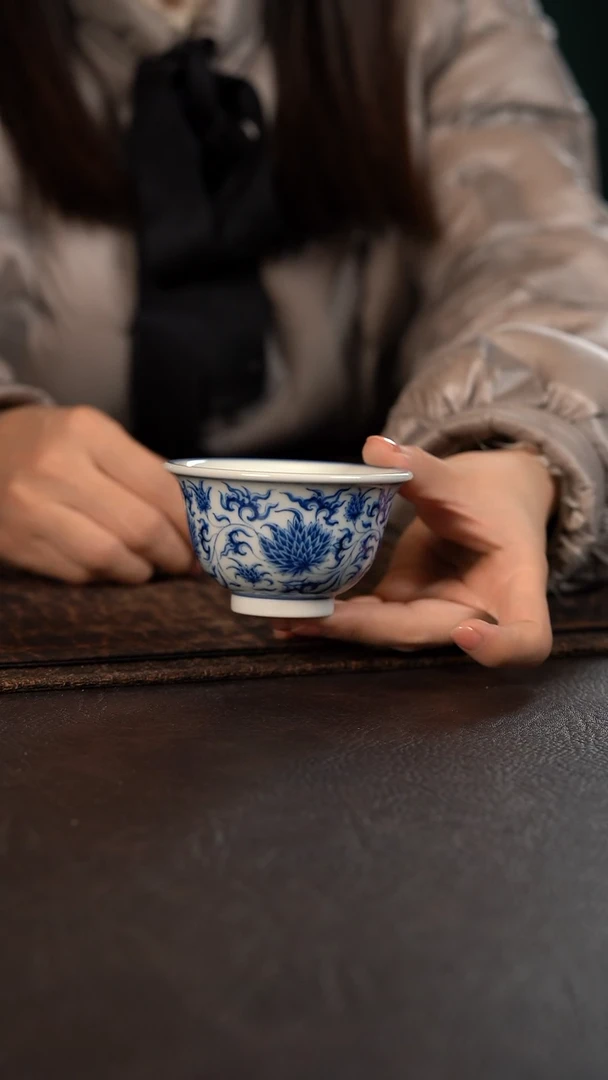 【闪购商品】杯聚澜堂缠枝菊大压手杯