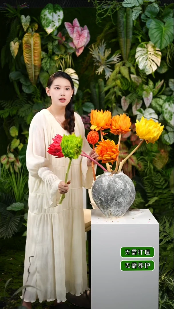 永生花洋蓟1红3烈日橙1柠檬黄1头洋蓟1绿27