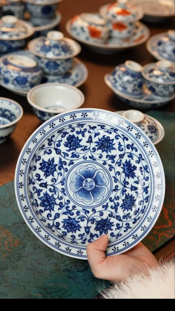 茶具缠枝连花心壶承