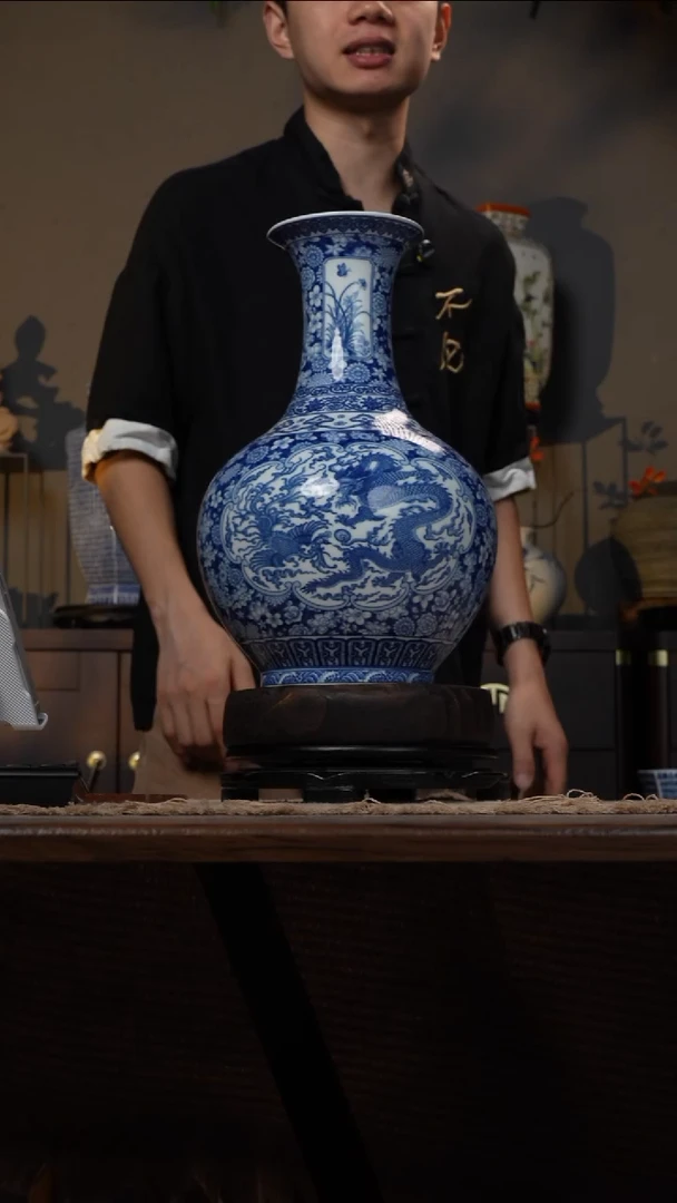 摆件WN问泥景德镇陶瓷花瓶摆件