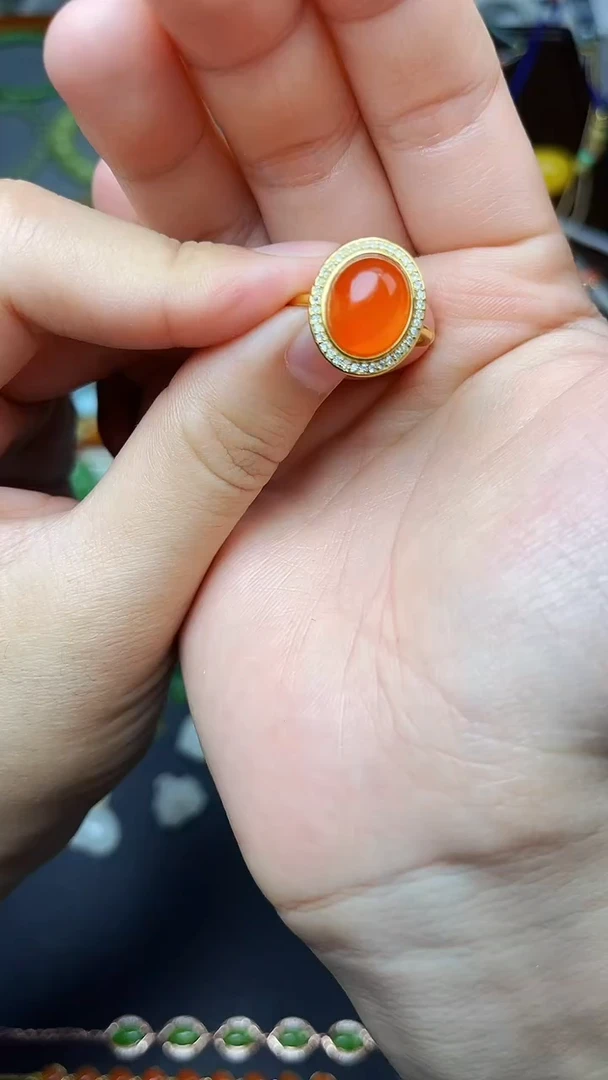 银S925镶嵌南红玛瑙戒指戒指 06