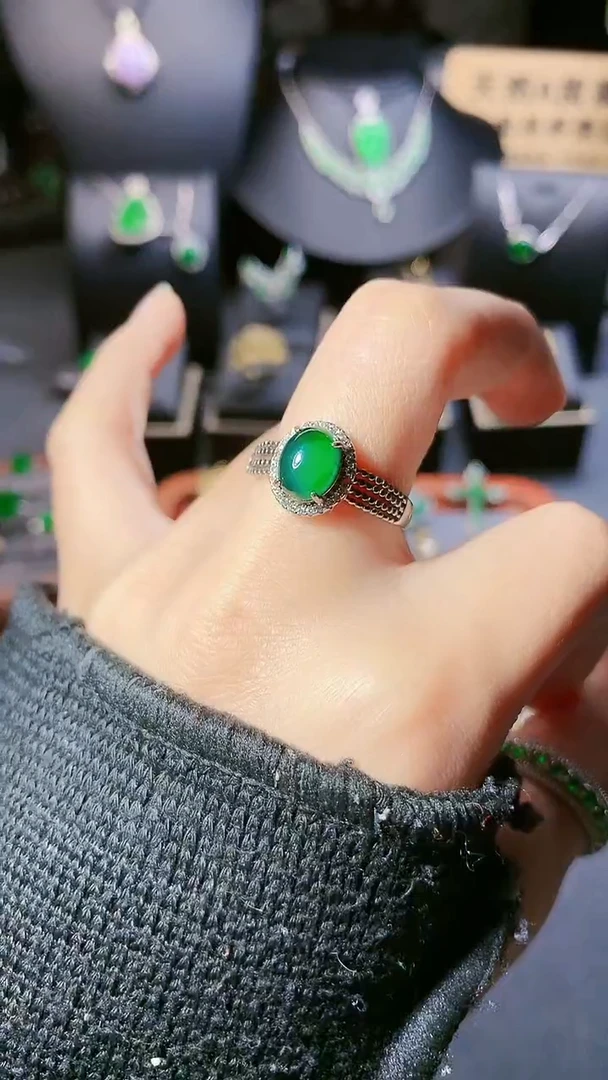【闪购商品】翡翠戒指银S925镶嵌戒指