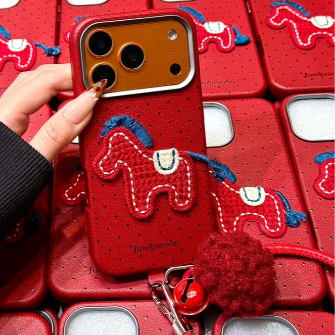 向日壳波点木马适用苹果15Pro手机壳13/XSMax/xr/12女16/14p