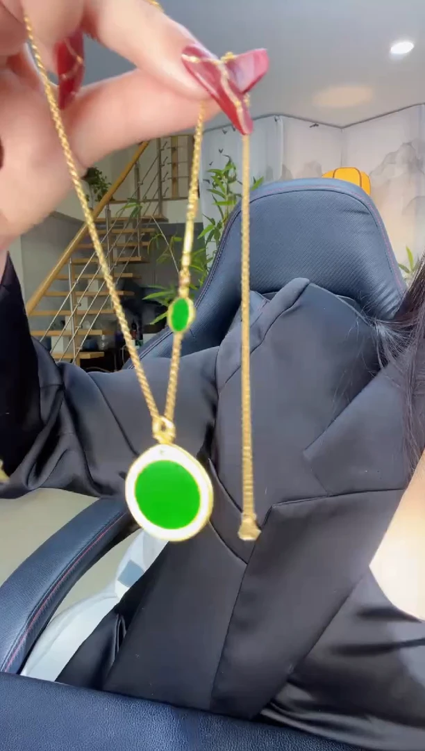 【闪购商品】翡翠吊坠(赠链)银S925镀金镶嵌天然缅甸翡翠A货吊坠